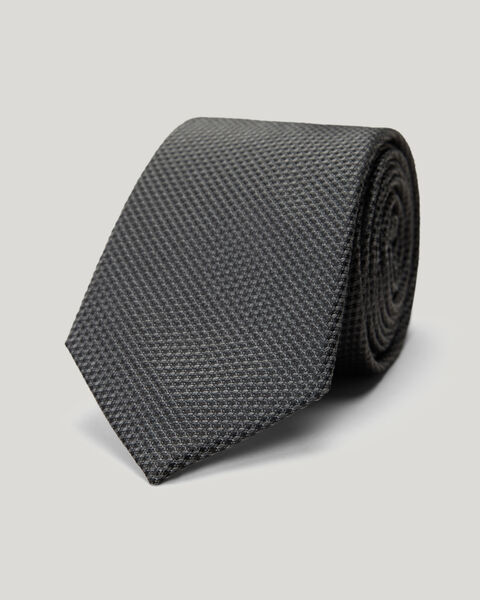 Silk Textured Two-tone Tie, Charcoal, hi-res